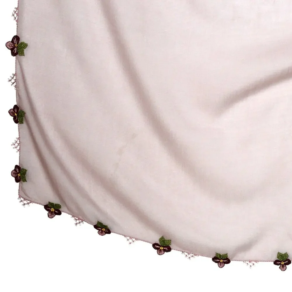 Tulbent Scarf Handmade Crochet Detailing NWOT